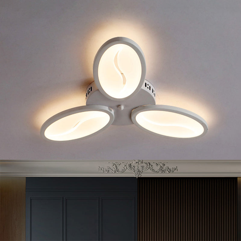 LETURE DE PLAFICATION OVAL acrylique LED moderne LED 3/6/9 LUMIÈRES LUMÉRIEUR MONTURE DANS