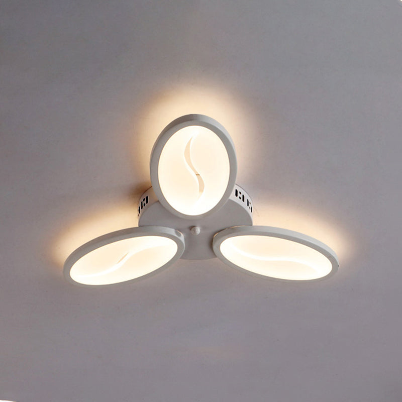 LETURE DE PLAFICATION OVAL acrylique LED moderne LED 3/6/9 LUMIÈRES LUMÉRIEUR MONTURE DANS