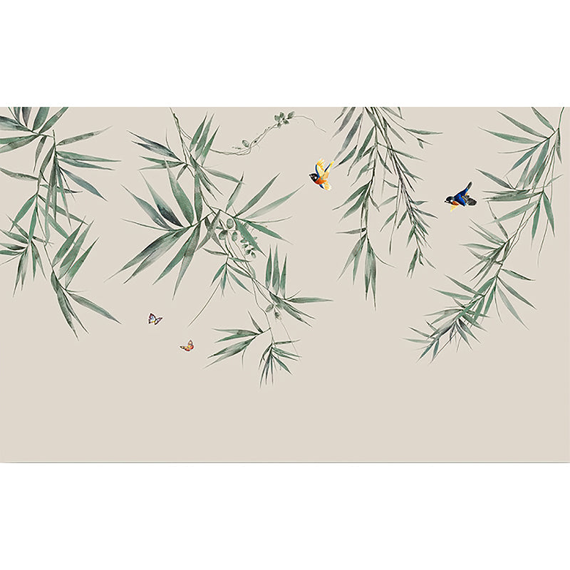 Green Bamboo Branch Wallpaper Murals Plant Chinese Style Water-Proof Wall Decor for Home