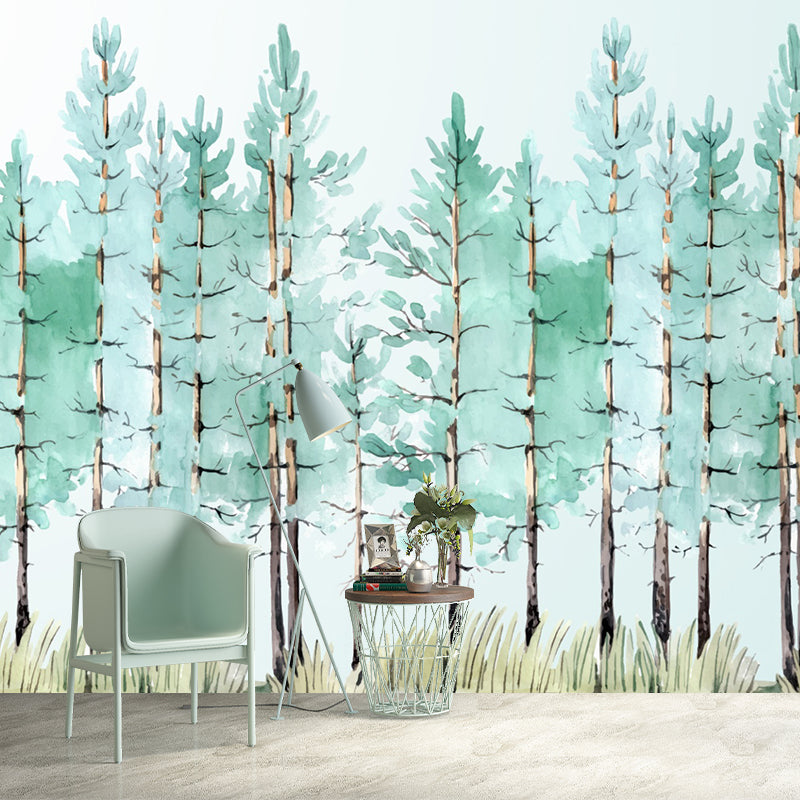 Modernism Trees Murals Decal Non-Woven Fabric Eco-Friendly Green Wall Art for Home