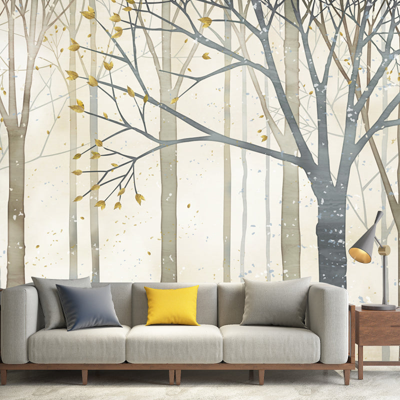 Environment Friendly Tree Murals Decal Full Size Modern Wall Covering for Restaurant