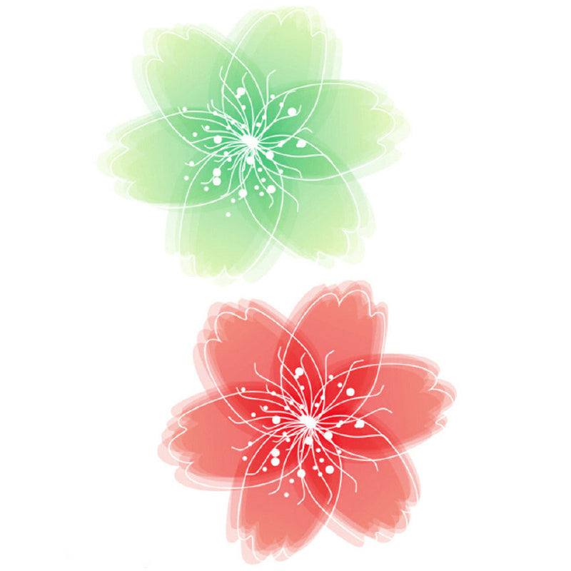 Illustration Florals Murals Wallpaper for Accent Wall, Red and Green, Personalised Size