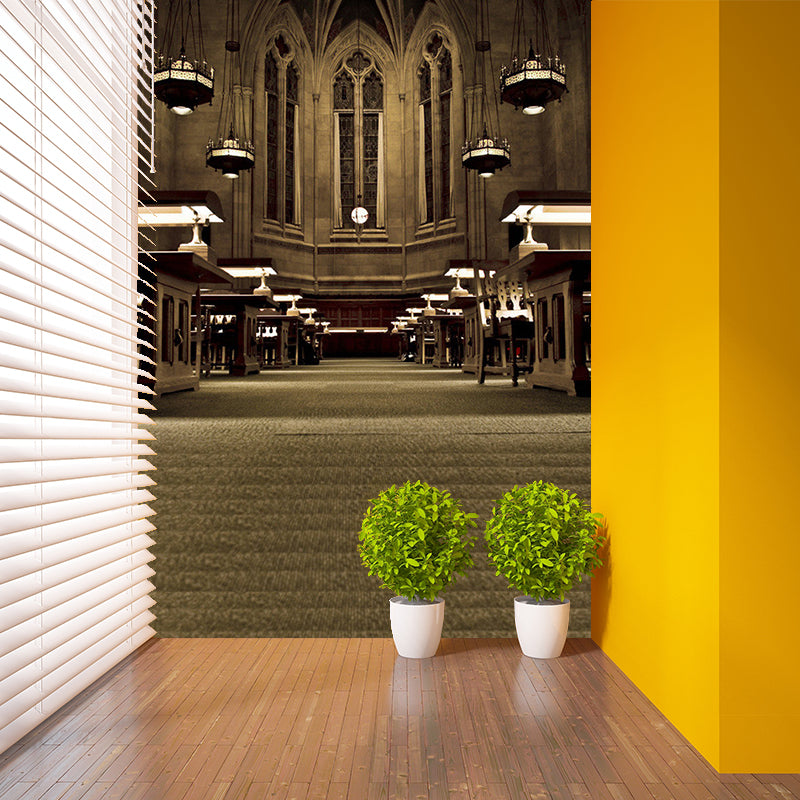 Modern Interior Church Wallpaper Murals Brown Moisture Resistant Wall Covering for Accent Wall