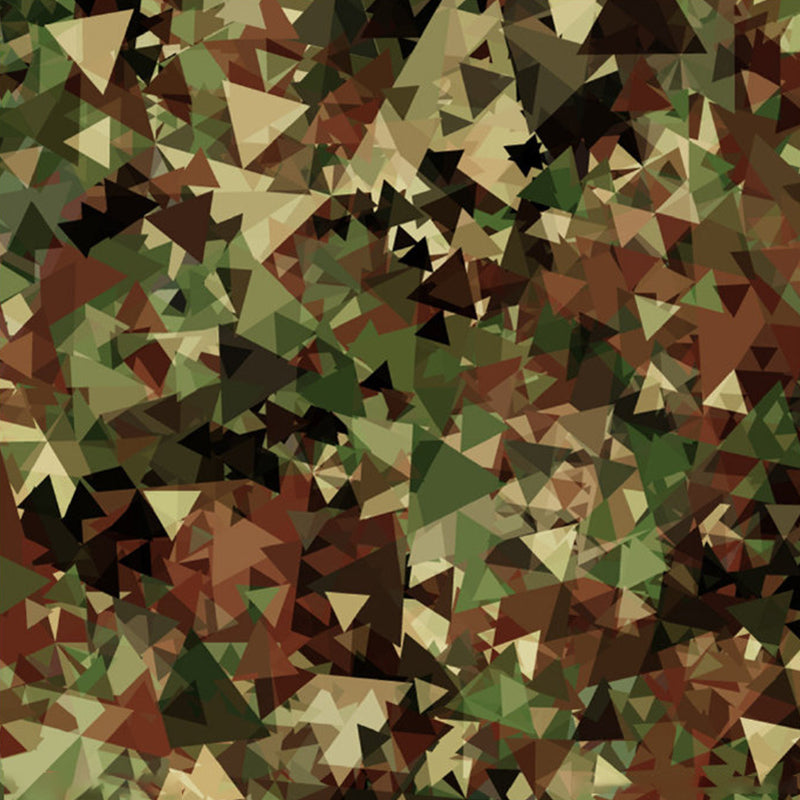 Camo Triangle Wall Paper Murals Modern Non-Woven Cloth Wall Covering in Army Green