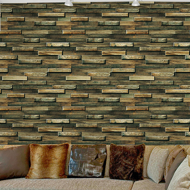 Papier peint brique et mortier de 57,1 pieds carrés, décoration murale en tissu non tissé de couleur foncée, résistant à l'humidité