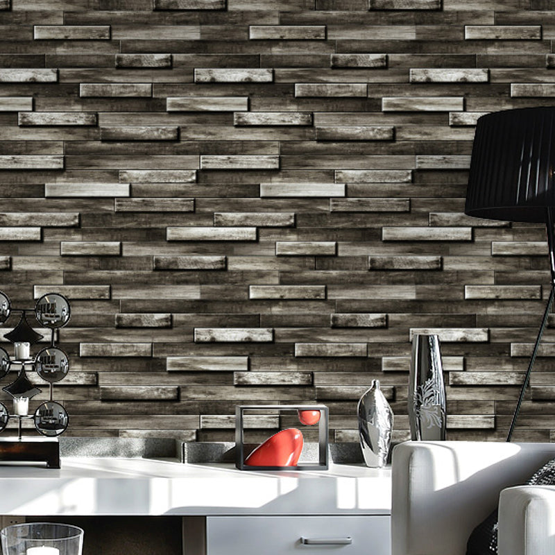Papier peint brique et mortier de 57,1 pieds carrés, décoration murale en tissu non tissé de couleur foncée, résistant à l'humidité