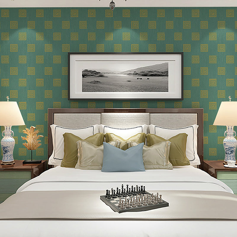 Soft Color Squares Wallpaper Roll Moisture Resistant Modern Living Room Wall Decor