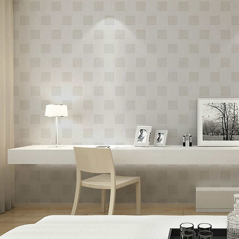 Soft Color Squares Wallpaper Roll Moisture Resistant Modern Living Room Wall Decor