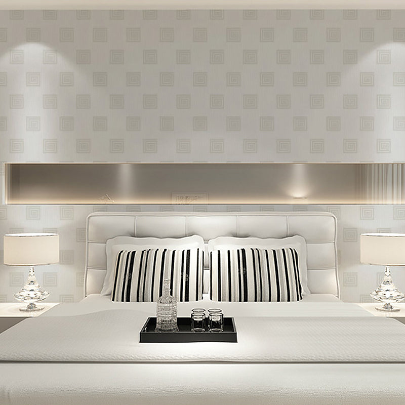 Soft Color Squares Wallpaper Roll Moisture Resistant Modern Living Room Wall Decor