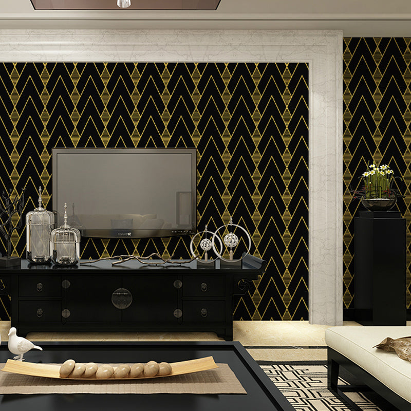 Modern Arrow Pattern Wallpaper for Living Room 57.1-sq ft Wall Covering in Dark Color