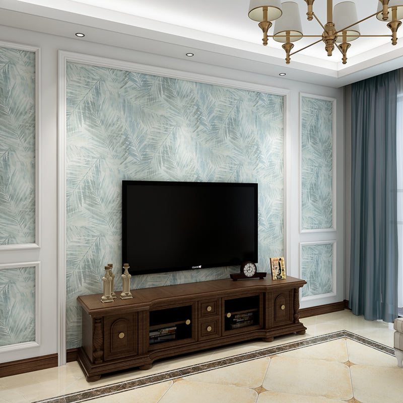 Light-Color Foliage Wallpaper Roll Plants Nordic Moisture Resistant Wall Art for Living Room