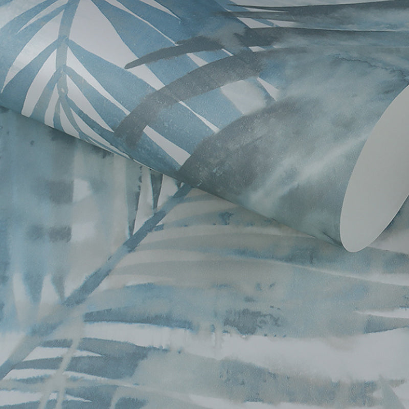 Light-Color Foliage Wallpaper Roll Plants Nordic Moisture Resistant Wall Art for Living Room