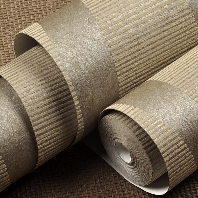 Non-Woven Textured Wallpaper Modern Style Ogee Printed Wall Decoration in Light-Yellow for Home