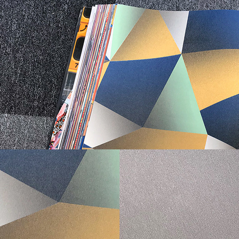 57.1-sq ft Geometry Wallpaper Modern 3D Triangle Pattern Wall Decoration in Dark Color