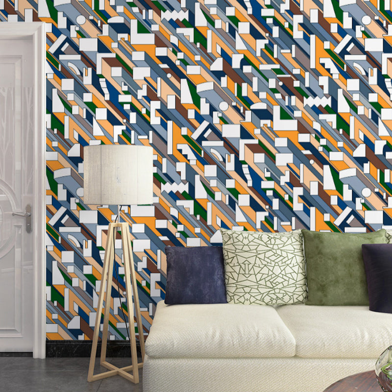 Mid-Century geometrische behangbrug kleur vochtbestendige muurkunst voor woondecoratie