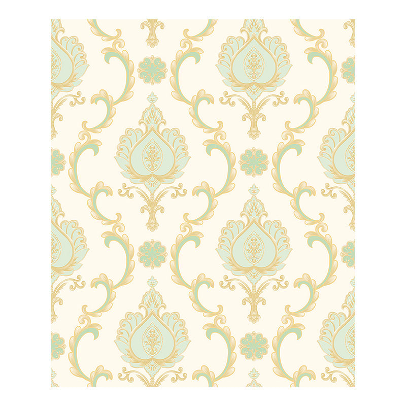 Papier peint jacquard non encollé de 33 pi de long x 20,5 po de large, décor mural nostalgique de couleur douce pour chambre à coucher