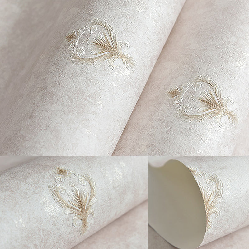 Papier peint floral rétro 3D en relief, résistant à l'humidité, décoration murale de couleur douce pour chambre à coucher