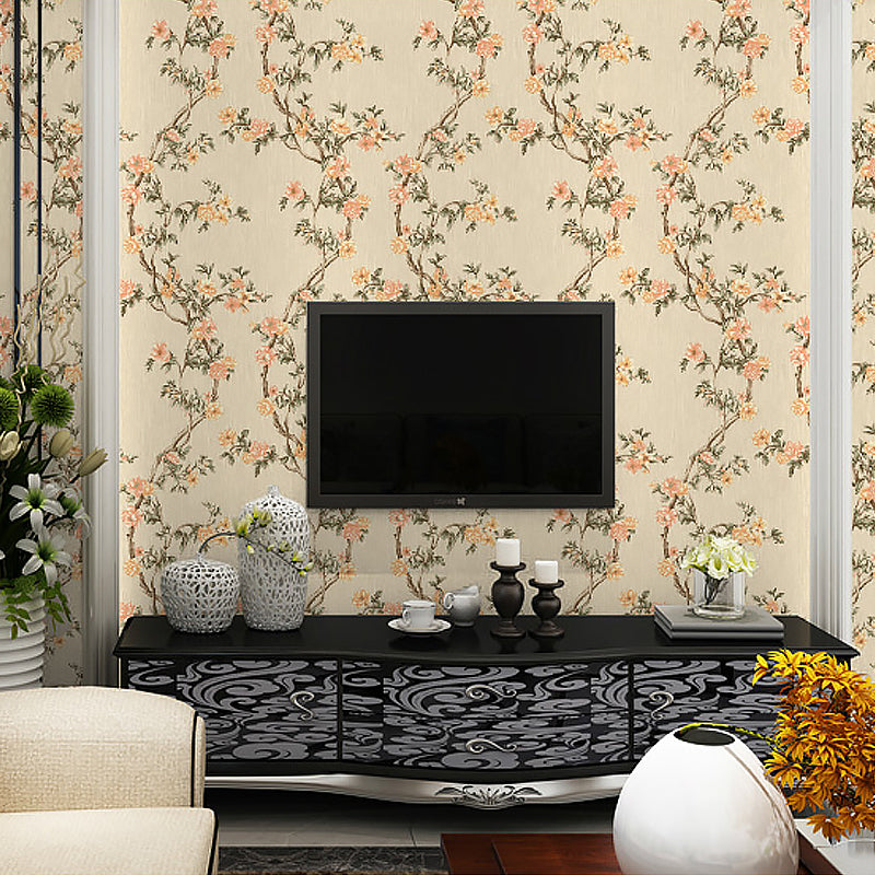 Papier peint rustique en fleurs de prunier, couleur Pastel, décoration murale de salon, taille en option