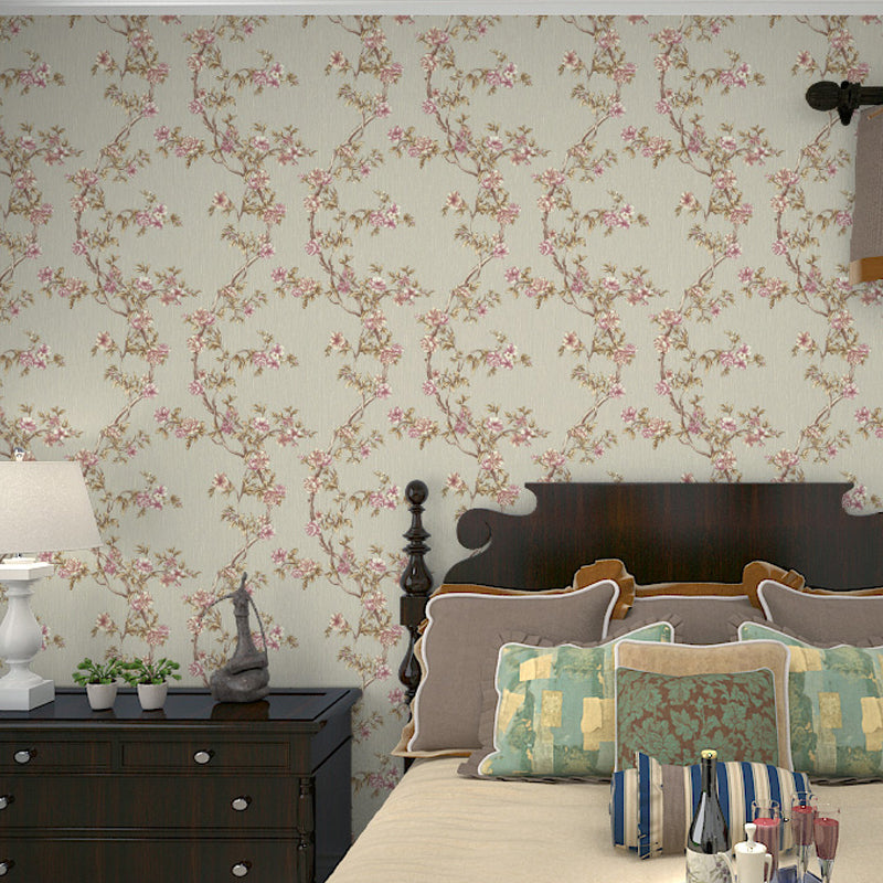 Papier peint rustique en fleurs de prunier, couleur Pastel, décoration murale de salon, taille en option