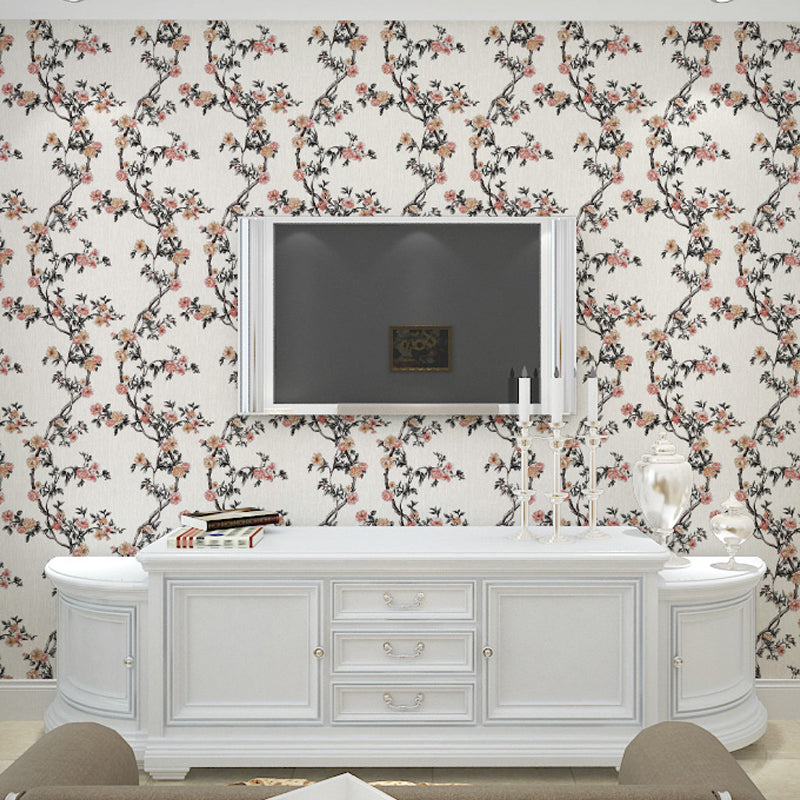 Papier peint rustique en fleurs de prunier, couleur Pastel, décoration murale de salon, taille en option