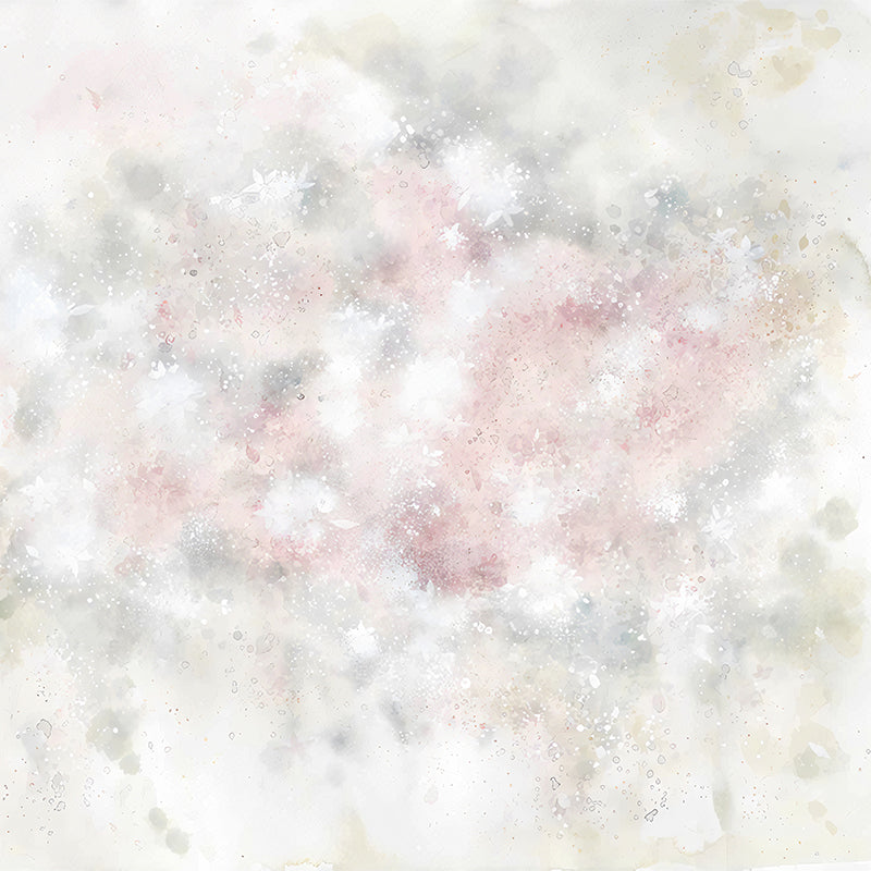 Light Pink Floral Wall Mural Decal Washable Wall Art for Girls Bedroom, Non-Woven Cloth