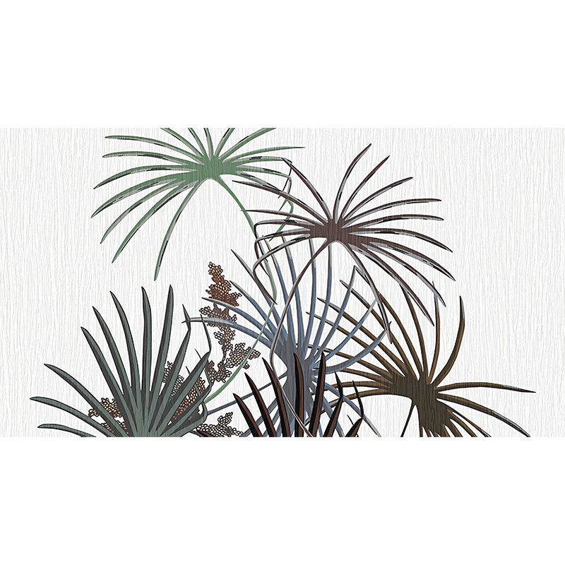 Illustration Palmetto Fan Leaf Mural Decal Full-Size Wall Covering for Living Room, Custom Print