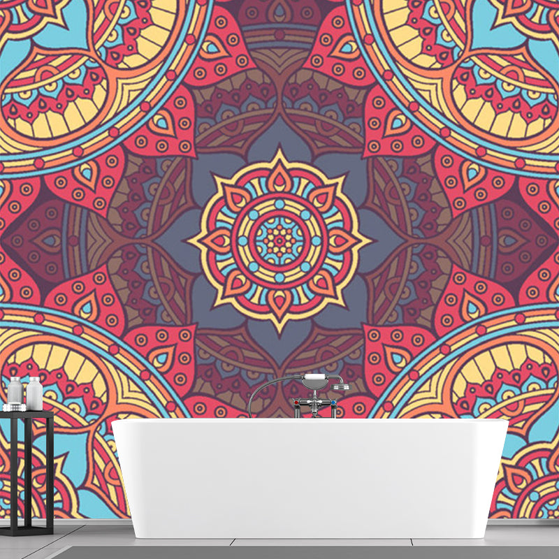 Illustration Flower Printed Mural Decal Whole Wall Decor for Living Room, Customized Size