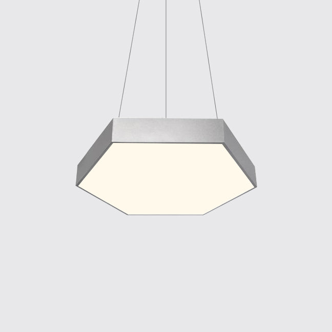 Yellow/Silver/Purple Hexagon Pendant Lamp Contemporary Led Metal Hanging Ceiling Light, 12"/18"/23.5" Wide