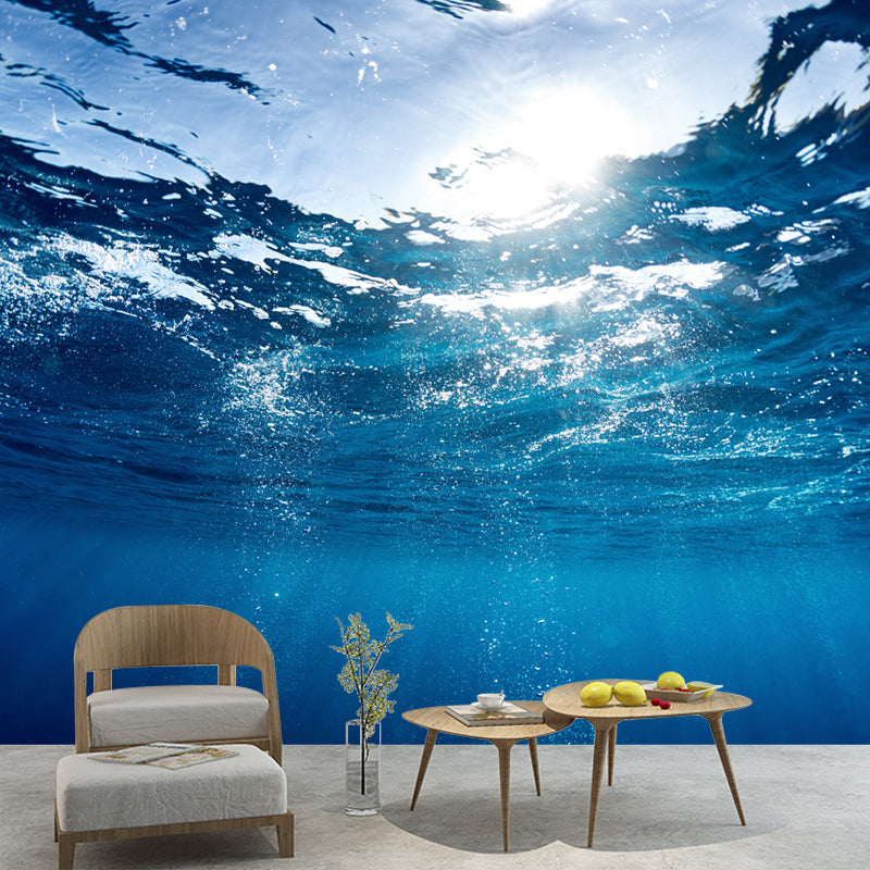 Tropix Sea Underwater Look-Up Murals Blue Stain Resistant Wall Covering for Living Room