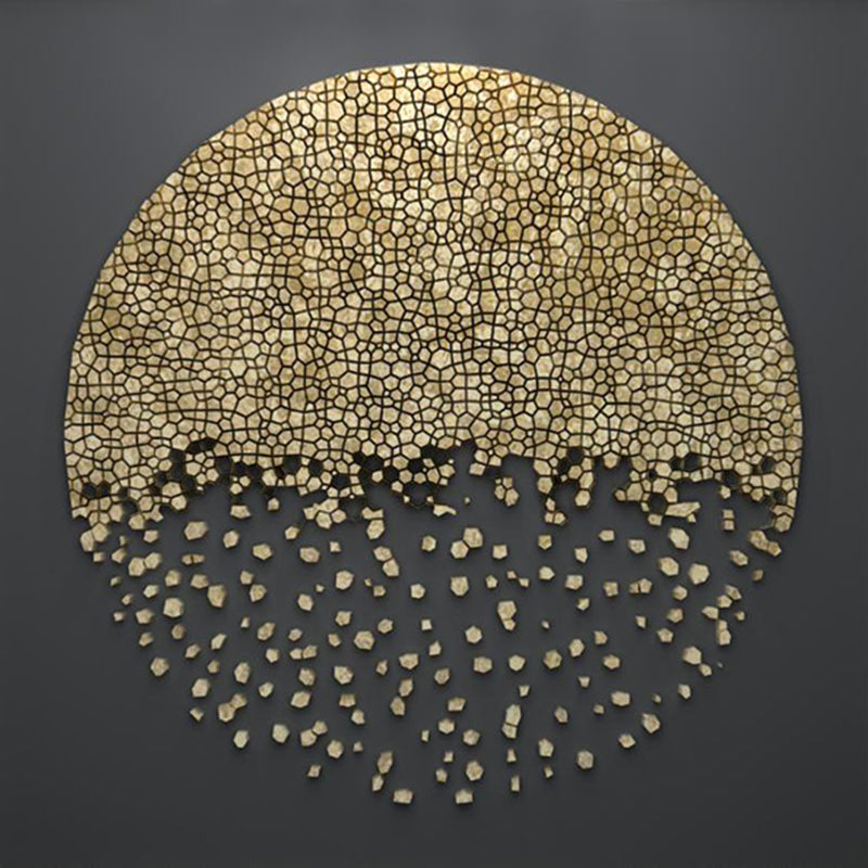 Minimalist Aesthetics Moon Mural Wallpaper for Home Custom Wall Art in Yellow on Black