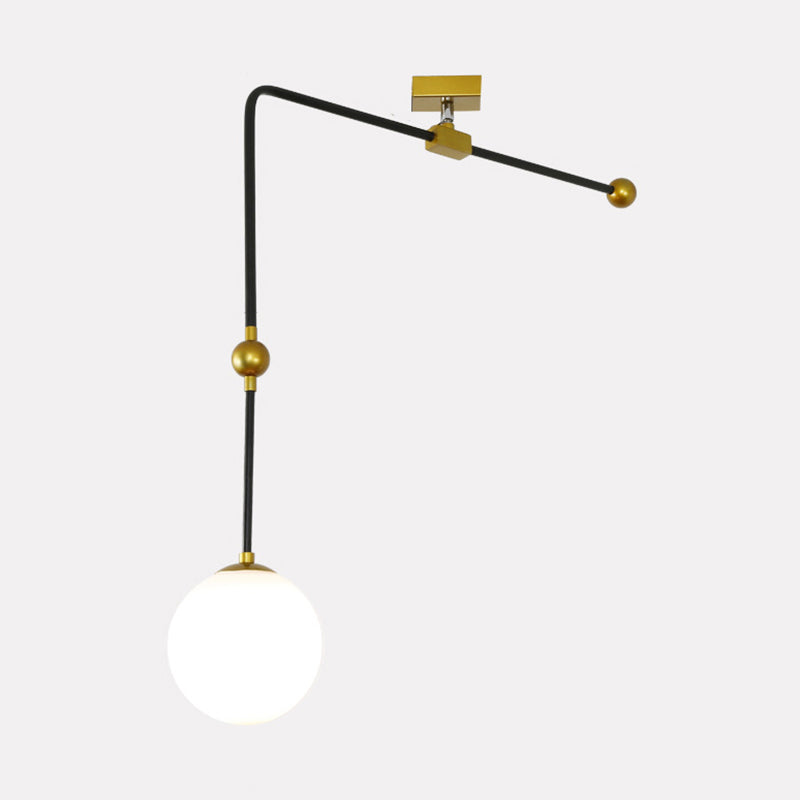 Global Global Hanging Light Modernism Style 1 cabeza Lámpara colgante negra con varilla de metal ajustable