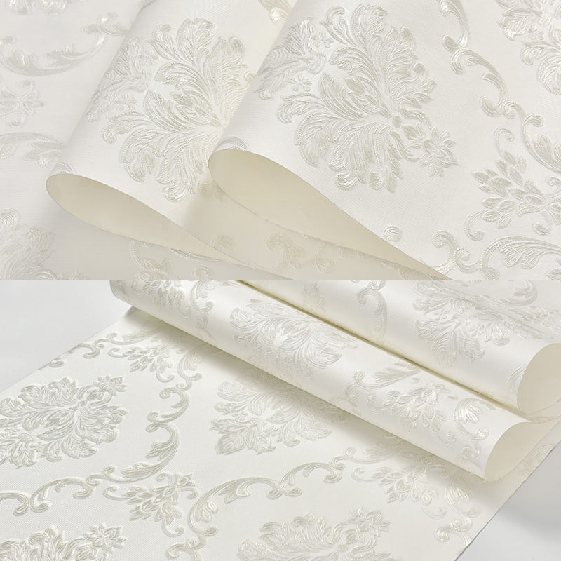 Stick On Glam Damask Wallpaper Reliëf Tijdelijke Zachte Kleur Muur Decor voor Slaapkamer