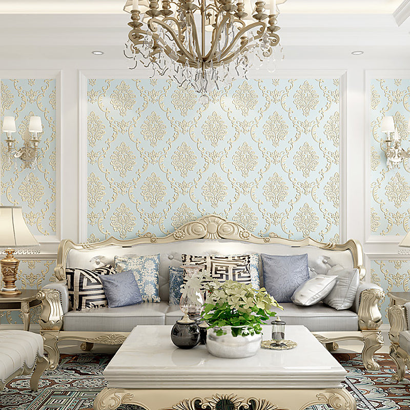Stick On Glam Damask Wallpaper Reliëf Tijdelijke Zachte Kleur Muur Decor voor Slaapkamer
