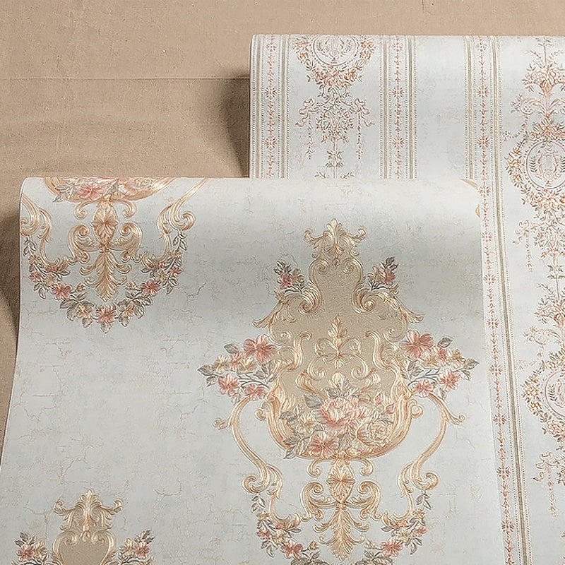 Rural Floral Wallpaper Non-Woven Cloth Waterproof Light Color Wall Art for Bedroom