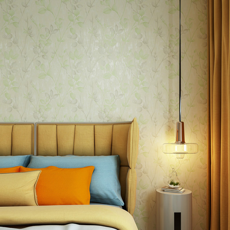 Pastel Color Rustic Wallpaper Roll 57.1-sq ft Foliage Patterned Wall Art for Bedroom