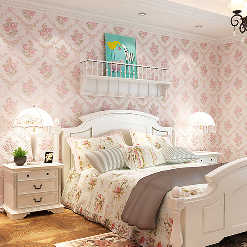 Beautiful Blooming Peony Wallpaper Roll for Bedroom, Pastel Color, 31' L x 20.5" W