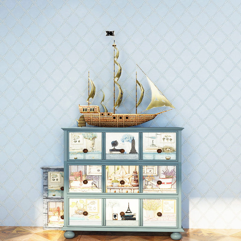 Minimalist Lattice Wallpaper for Living Room 57.1-sq ft Wall Art in Pastel Color