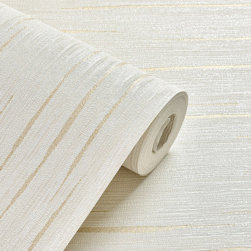 Non-Woven Temporary Wallpaper Simplicity Stripes Wall Covering in Light Color, Self Stick