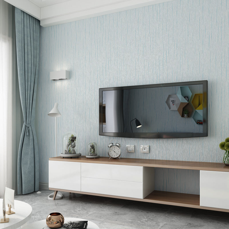 Non-Woven Temporary Wallpaper Simplicity Stripes Wall Covering in Light Color, Self Stick