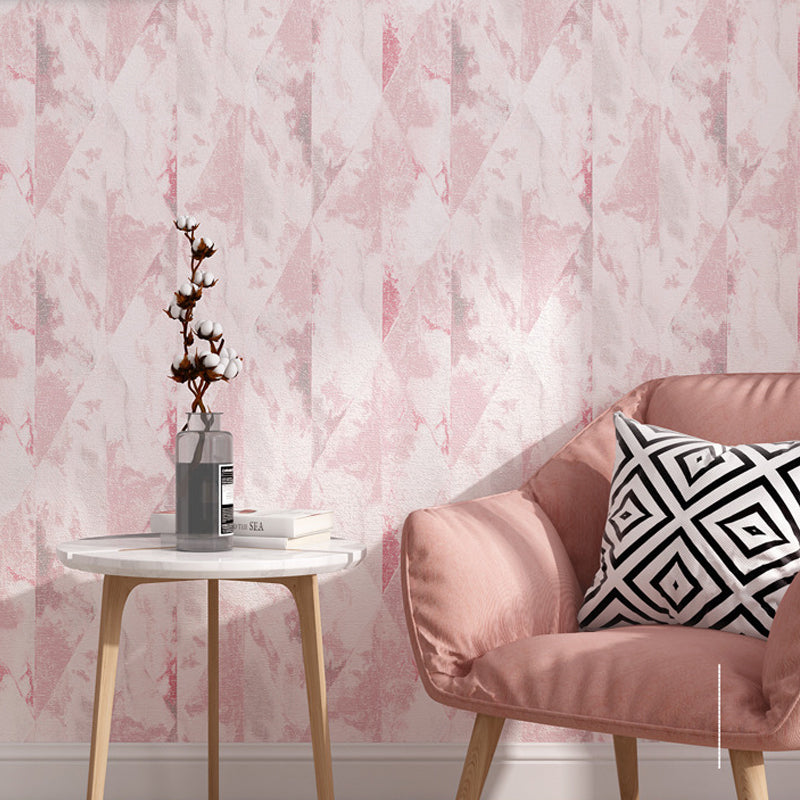 Ikat Geometric Wallpaper Roll Modern Smooth Wall Covering in Pastel Color for Living Room
