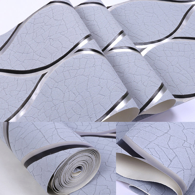 Light Color Ogee Wallpaper Crackle Look Modern Stain-Proof Wall Art for Living Room