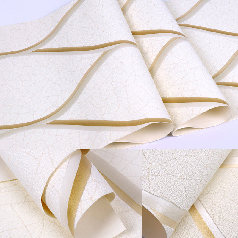 Light Color Ogee Wallpaper Crackle Look Modern Stain-Proof Wall Art for Living Room