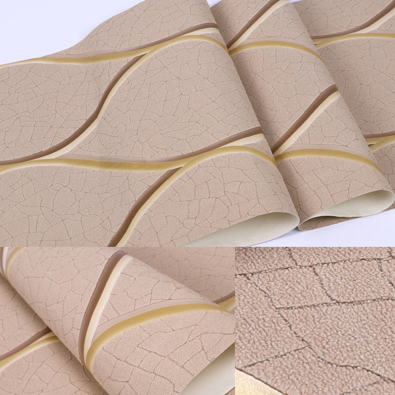 Light Color Ogee Wallpaper Crackle Look Modern Stain-Proof Wall Art for Living Room