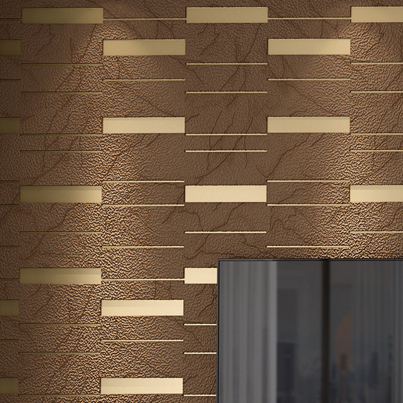 Modernist Geometric Wallpaper Roll Dark Color Patchwork Wall Covering for Accent Wall