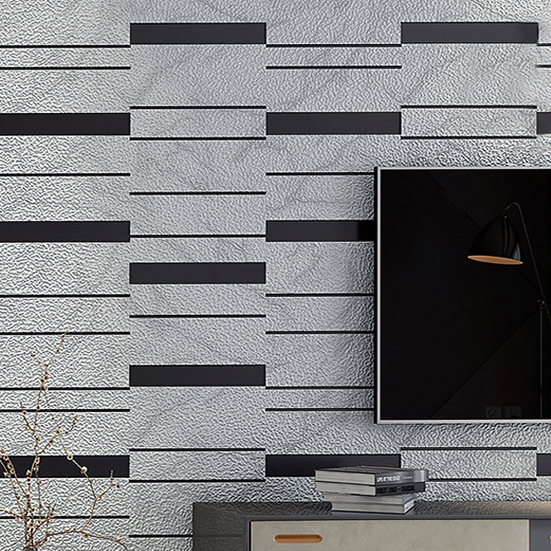 Modernist Geometric Wallpaper Roll Dark Color Patchwork Wall Covering for Accent Wall