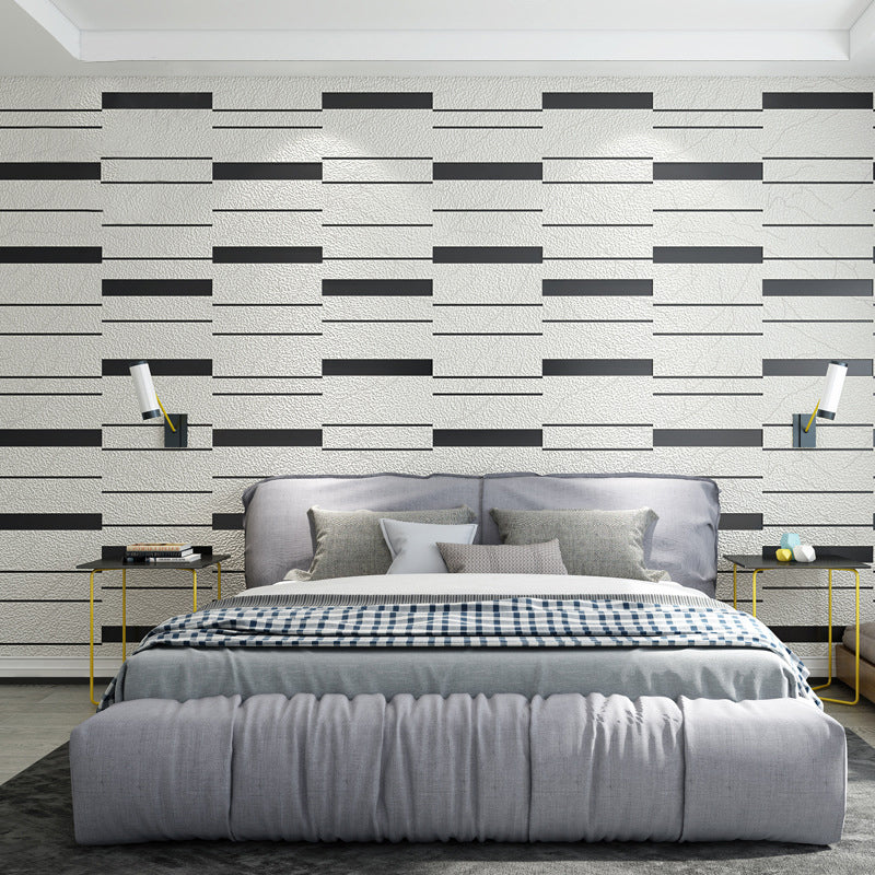 Modernist Geometric Wallpaper Roll Dark Color Patchwork Wall Covering for Accent Wall