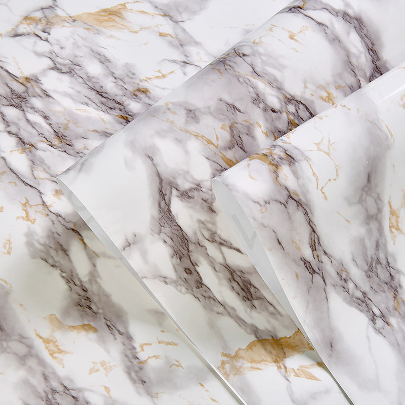 Modern Adhesive Faux Marble Wallpaper Soft-Color Temporary Wall Art for Bathroom