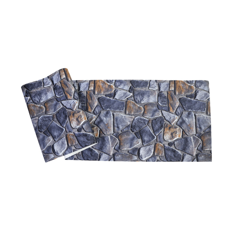 PVC Dark Color Wallpaper Steampunk Faux Stone Wall Art for Dining Room, 33' L x 20.5" W