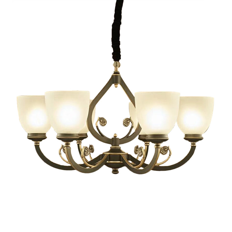 Zwart curvy arm plafond hanglamp traditioneel metaal 6/8-head woonkamer kroonluchter verlichtingsarmatuur