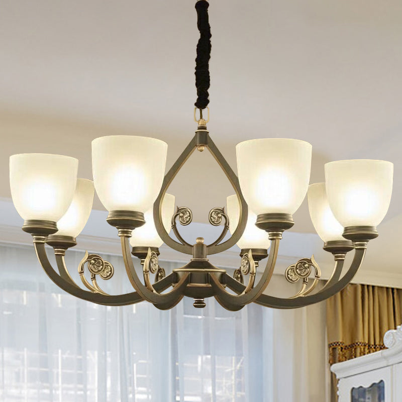 Zwart curvy arm plafond hanglamp traditioneel metaal 6/8-head woonkamer kroonluchter verlichtingsarmatuur